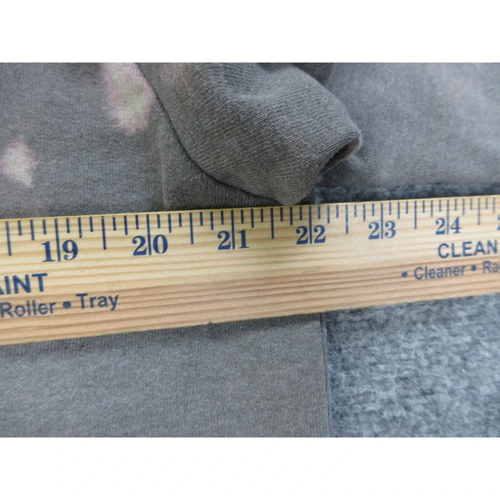 The North Face Hoodie Mens Medium Gray Bleach Dye Fleece Pullover Sweatshirt